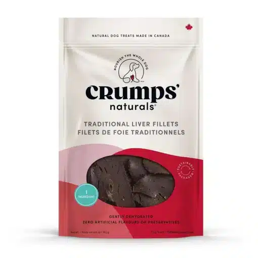 Crumps Naturals Traditional Liver Fillets treats for dogs and cats.