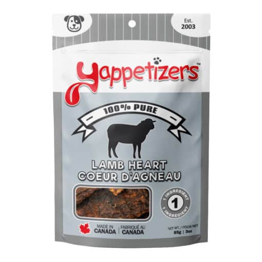 Yappetizers Lamb Heart dehydrated pet treats, Made in Canada