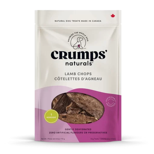 Crumps' Naturals Canadian lamb lung dog treats.