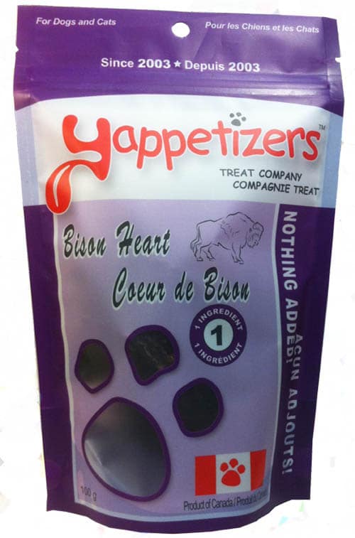 Yappetizers Bison Heart dog treats