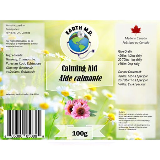 Earth MD Calming Aid - Label