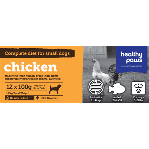 Healthy Paws Complete Small Dog Chicken Dinner 12 x 100g