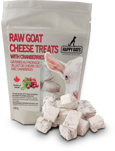 Happy Days Raw Goat cheese treats for dogs and cats 100g