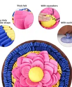 Snuffle Mat activity for dogs by PawzNDogz Lotus flower design