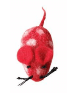 Hamro Village Wool Mouse Cat Toy Red