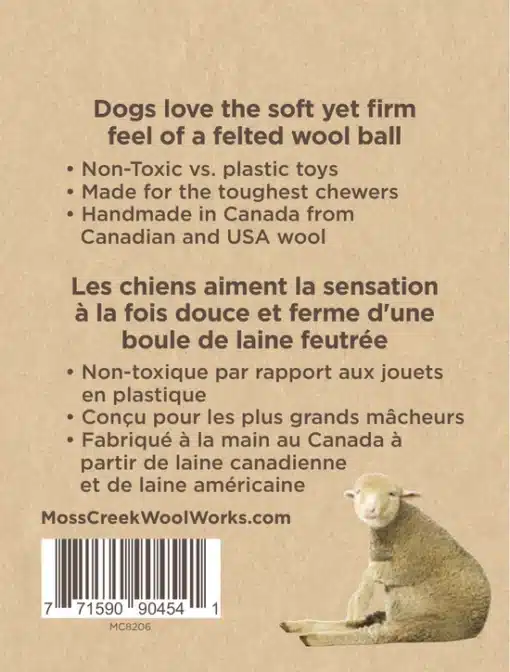 Moss Creek Wool balls for dogs made in Canada.